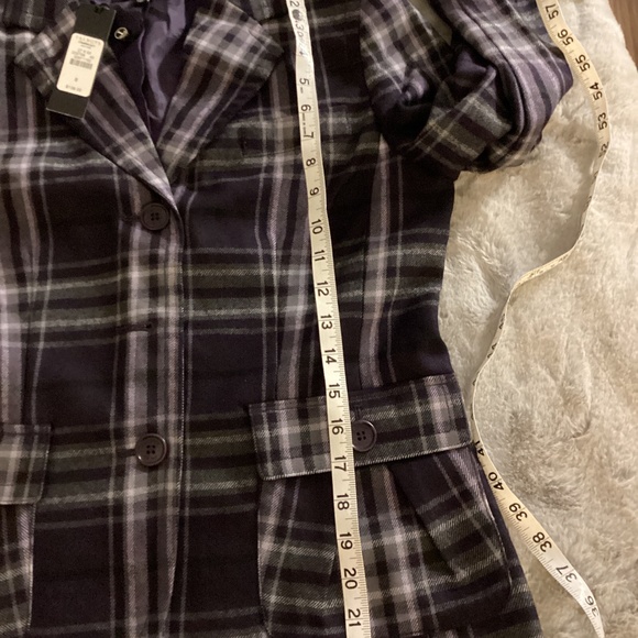 NWT Talbots purple plaid blazer size 8P - Picture 6 of 8